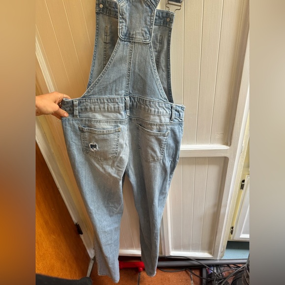 Blue Spice Denim Distressed Overalls - Picture 8 of 13